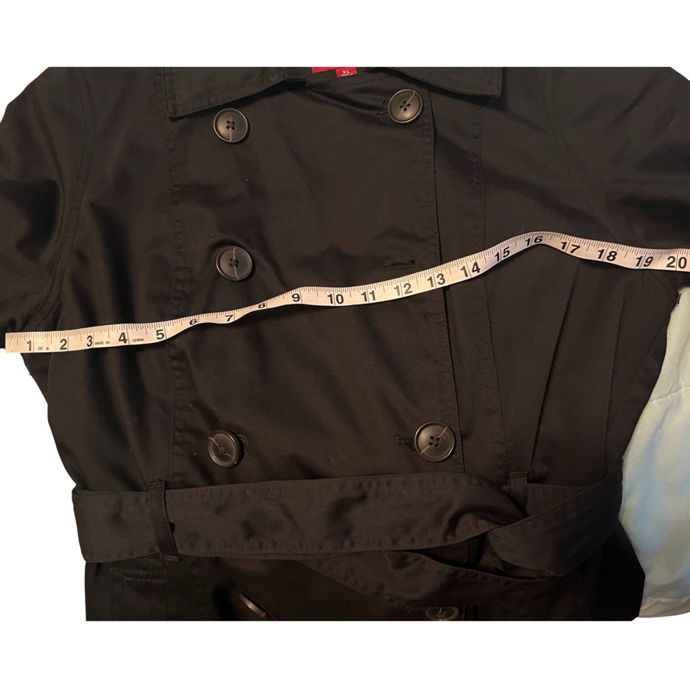 (Sold)Merona Water Resistant Black stylish Trench Coat (XL) - Picture 9 of 9
